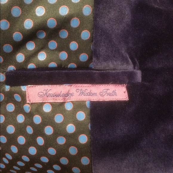 Robert Graham Velour Jacket Blazer Blue Sz 6 Women - Picture 8 of 8